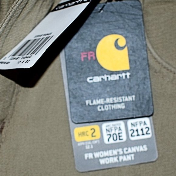 NWT Carhartt Khaki FR Canvas Boot Cut Work Pants - Picture 8 of 9